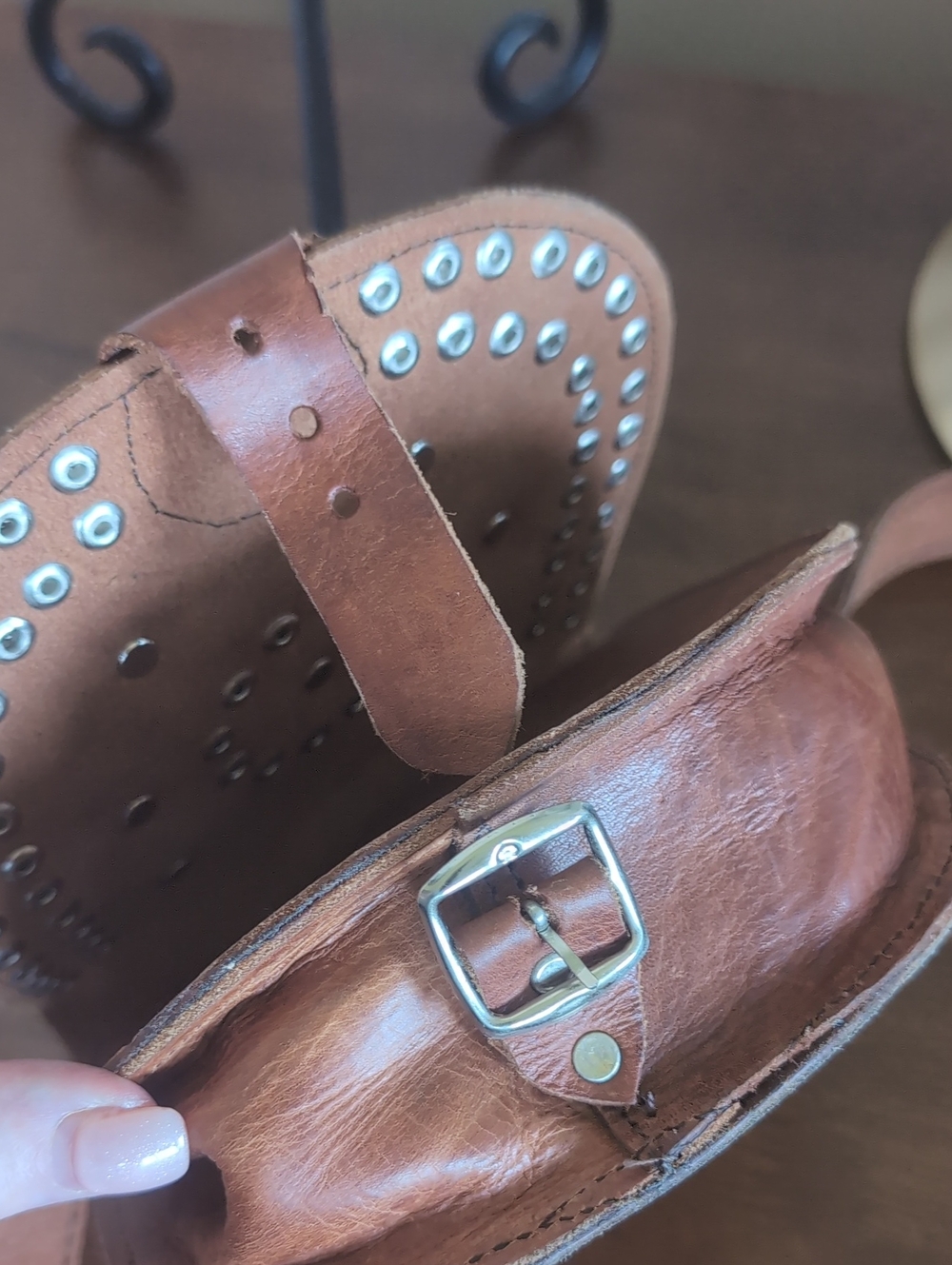 Vintage Moroccan Leather Belt/Cross Shoulder Bag Vintage European Coins Unisex - Picture 8 of 15